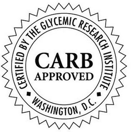 CERTIFIED BY THE GLYCEMIC RESEARCH INSTITUTE CARB APPROVED WASHINGTON D.C.