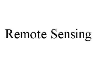 REMOTE SENSING