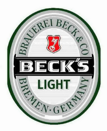 BECK'S LIGHT BRAUEREI BECK & CO BREMEN · GERMANY