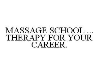 MASSAGE SCHOOL ... THERAPY FOR YOUR CAREER.