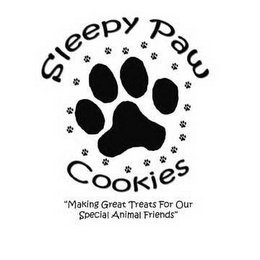 SLEEPY PAW COOKIES "MAKING GREAT TREATS FOR OUR SPECIAL ANIMAL FRIENDS"