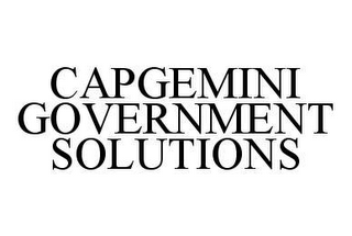 CAPGEMINI GOVERNMENT SOLUTIONS