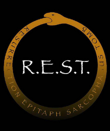 R.E.S.T. RESURRECTION EPITAPH SARCOPHAGUS TOMB