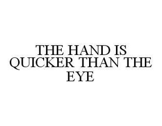 THE HAND IS QUICKER THAN THE EYE