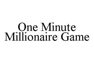 ONE MINUTE MILLIONAIRE GAME