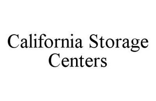 CALIFORNIA STORAGE CENTERS