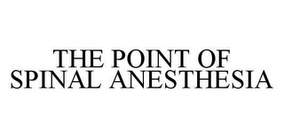 THE POINT OF SPINAL ANESTHESIA