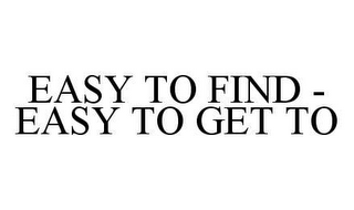 EASY TO FIND - EASY TO GET TO