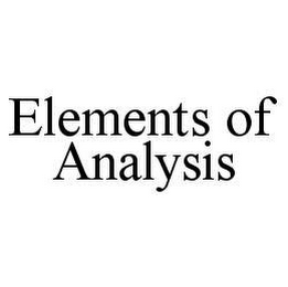 ELEMENTS OF ANALYSIS