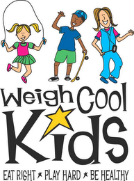 WEIGH COOL KIDS EAT RIGHT PLAY HARD BE HEALTHY