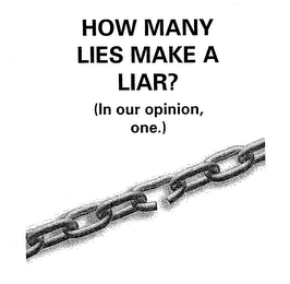 HOW MANY LIES MAKE A LIAR? (IN OUR OPINION, ONE.)