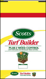 SCOTTS TURF BUILDER WITH PLUS 2 WEED CONTROL LAWN FERTILIZER AND BROADLEAF WEED CONTROL TIMING: