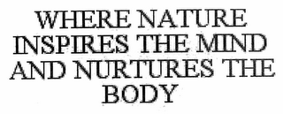 WHERE NATURE INSPIRES THE MIND AND NURTURES THE BODY