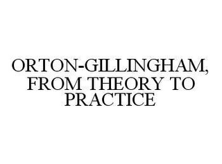 ORTON-GILLINGHAM, FROM THEORY TO PRACTICE