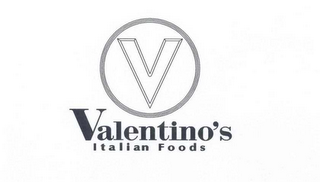 V VALENTINO'S ITALIAN FOODS