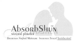 ABSORBSHUN NATURAL POWDER DECREASES VAGINAL MOISTURE INCREASES SEXUAL SATISFACTION!