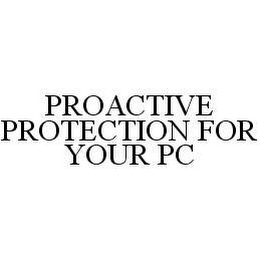 PROACTIVE PROTECTION FOR YOUR PC