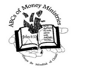 ABCS OF MONEY MINISTRIES JOHN 8:32 AND YE SHALL KNOW THE TRUTH, AND THE TRUTH SHALL MAKE YOU FREE. ALWAYS BE MINDFUL OF CHRIST!