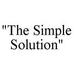 "THE SIMPLE SOLUTION"