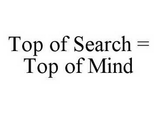 TOP OF SEARCH = TOP OF MIND