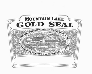 MOUNTAIN LAKE GOLD SEAL MADE AND BOTTLED BY GOLD SEAL VINEYARDS, INC.  HAMMONDSPORT, N.Y. SINCE 1865 ALCOHOL