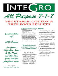 INTEGRO ALL PURPOSE 7-1-7 VEGETABLE, COTTON & TREE FOOD PELLETS