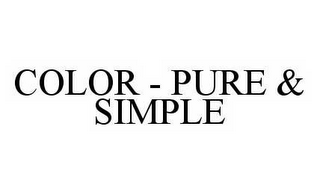 COLOR - PURE & SIMPLE