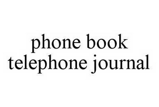 PHONE BOOK TELEPHONE JOURNAL