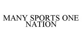 MANY SPORTS ONE NATION