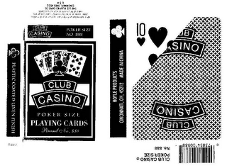 CLUB CASINO POKER SIZE PLAYING CARDS BRAND NO.  888
