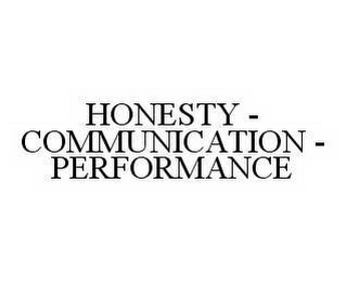 HONESTY - COMMUNICATION - PERFORMANCE