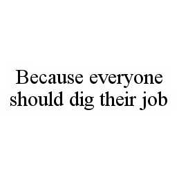 BECAUSE EVERYONE SHOULD DIG THEIR JOB