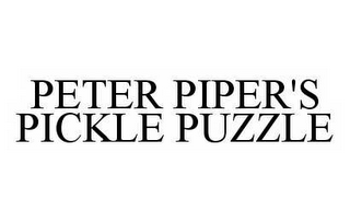 PETER PIPER'S PICKLE PUZZLE