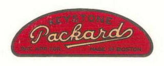 KEYSTONE PACKARD PAT.  APP FOR MADE IN BOSTON