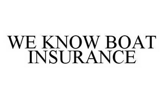 WE KNOW BOAT INSURANCE