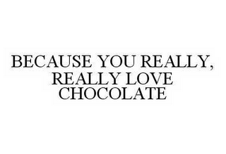 BECAUSE YOU REALLY, REALLY LOVE CHOCOLATE