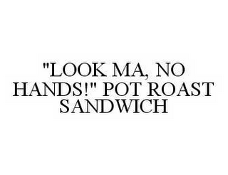 "LOOK MA, NO HANDS!" POT ROAST SANDWICH