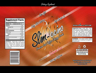 SLIM-CCINO LOW FAT ONLY 40 CALORIES NET CARBS 6 PRIMUM ICED COFGEE ENERGY DRINK KAHURA LUA