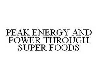 PEAK ENERGY AND POWER THROUGH SUPER FOODS