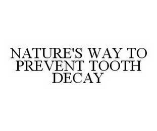 NATURE'S WAY TO PREVENT TOOTH DECAY