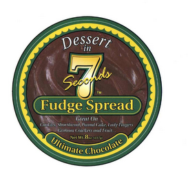 DESSERT IN 7 SECONDS FUDGE SPREAD GREAT ON COOKIES, SHORTBREAD, POUND CAKE, LADY FINGERS GRAHAM CRACKERS AND FRUIT..  NET WT.  8 OZ, (227G) ULTIMATE CHOCOLATE