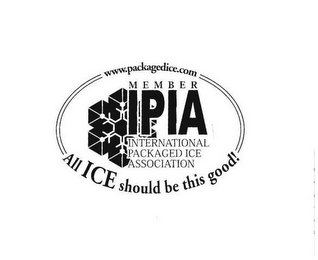 WWW.PACKAGEDICE.COM MEMBER IPIA INTERNATIONAL PACKAGED ICE ASSOCIATION ALL ICE SHOULD BE THIS GOOD!