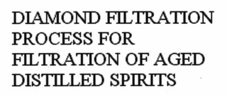 DIAMOND FILTRATION PROCESS FOR FILTRATION OF AGED DISTILLED SPIRITS