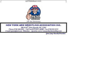 LETTERHEAD DOC NEW YORK ARM WRESTLING ASSOCIATION 28TH YEAR ANNIVERSARY