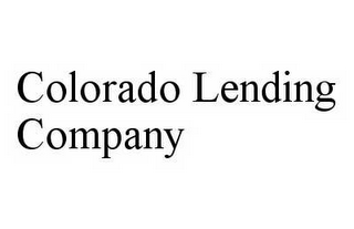 COLORADO LENDING COMPANY