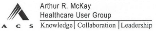 A ACS ARTHUR R. MCKAY HEALTHCARE USER GROUP KNOWLEDGE COLLABORATION LEADERSHIP