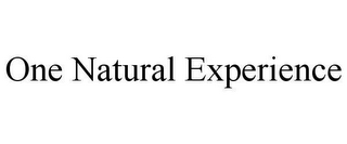 ONE NATURAL EXPERIENCE