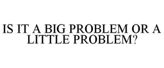 IS IT A BIG PROBLEM OR A LITTLE PROBLEM?