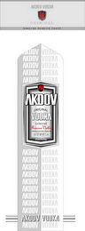 AKDOV VODKA ORIGINAL GENUINE RUSSIAN VODKA AV PRODUCED & BOTTLED IN RUSSIA 40%ALC/VOL700ML