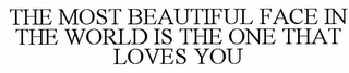 THE MOST BEAUTIFUL FACE IN THE WORLD IS THE ONE THAT LOVES YOU